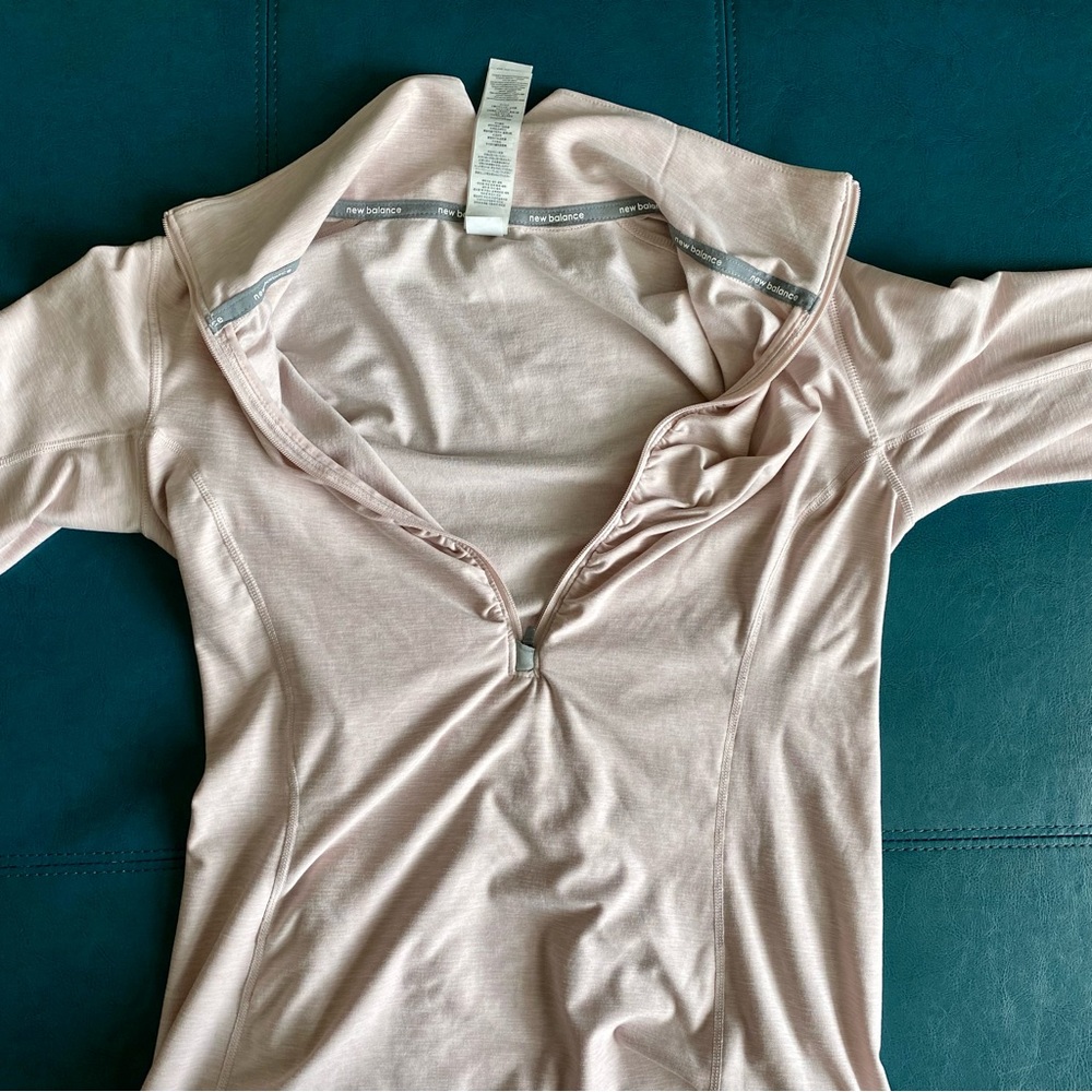 New Balance Women's Blush Pink Pullover 1/4 Zip Running Athletic Top Size Small - Picture 6 of 11
